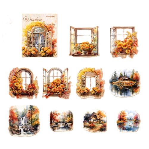 autocollants fenêtre pour scrapbooking orange (2) fb