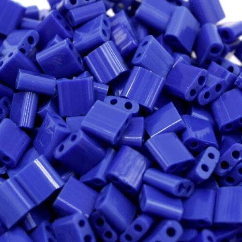 Perles de rocaille Tila carré deux trous 5mm FGB® grade a bleu marine