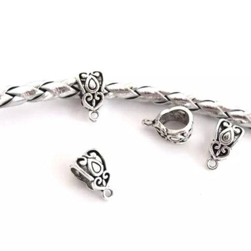 Bélières grand trou argent antique X10