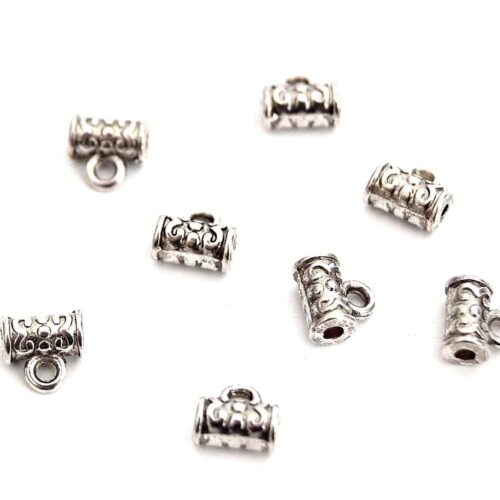 Bélières en métal argent antique tube 7mm X20