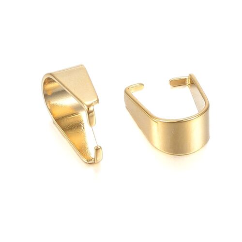 bélière snap or en acier inoxydable pour collier et bijoux lot 2