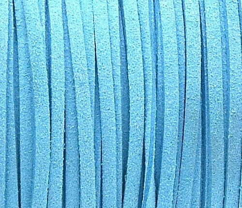 Cordon suédine 3mm bleu ciel X5 mètres