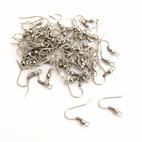 Crochets  d'oreille métal argent platine