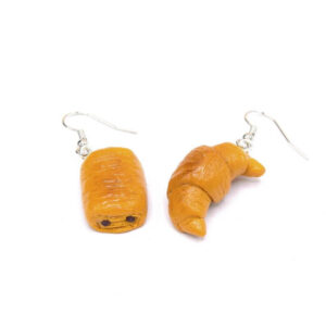 boucles oreilles pain au chocolat et croissant