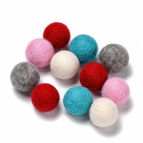 boule de feutrine multicolore pour fabrication de bijoux et activités artisanales