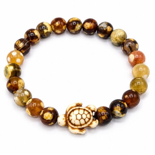 bracelet agate naturelle et tortue de mer