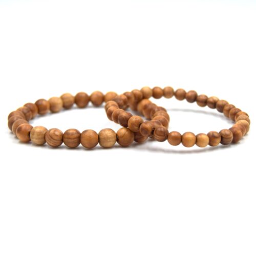 bracelets en bois d'olivier perles de 6mm et 8mm bijoux mixte