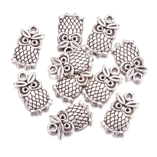 breloque pendentif hibou argent antique création de bijoux diy