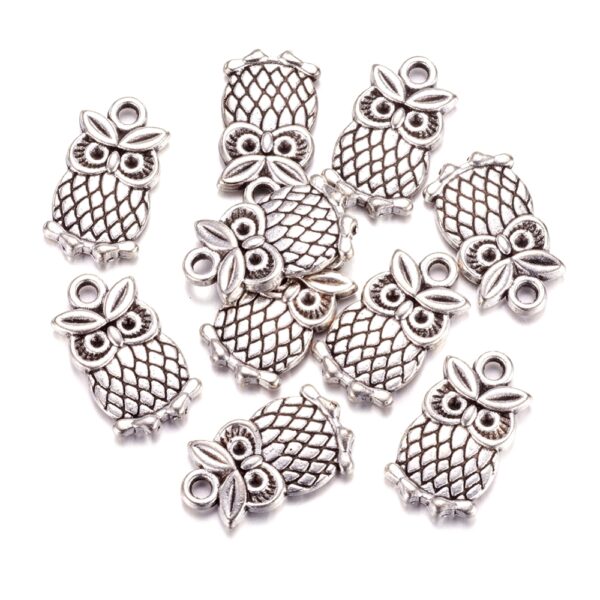 breloque pendentif hibou argent antique création de bijoux diy