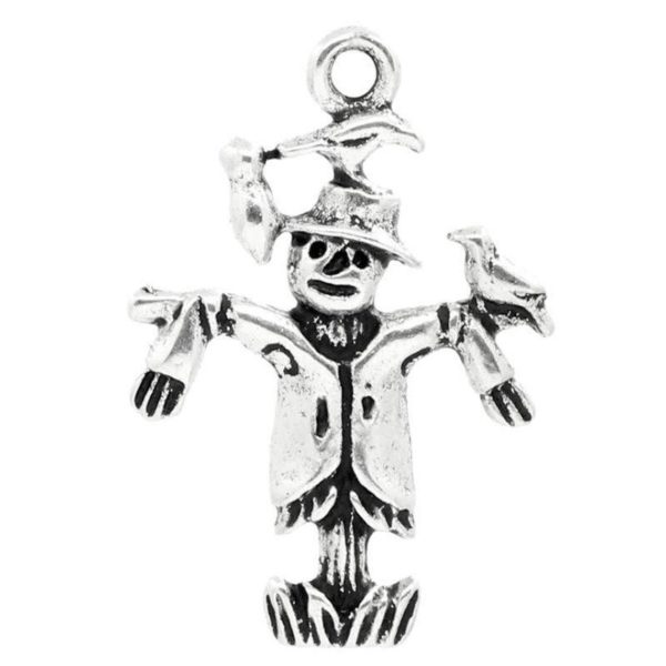 Breloques épouventail argent vieilli 23mm