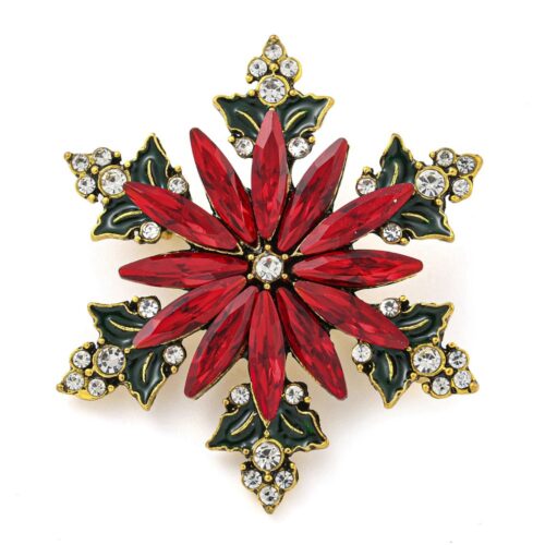 broche étoile de noel rouge et vert