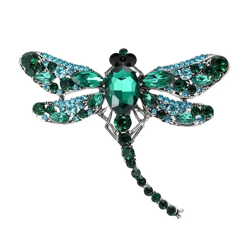 Broche Libellule WEVENI - Alliage & Cristal - Bijou Émail Pour Femme - Cadeau Fête, Mariage, Anniversaire