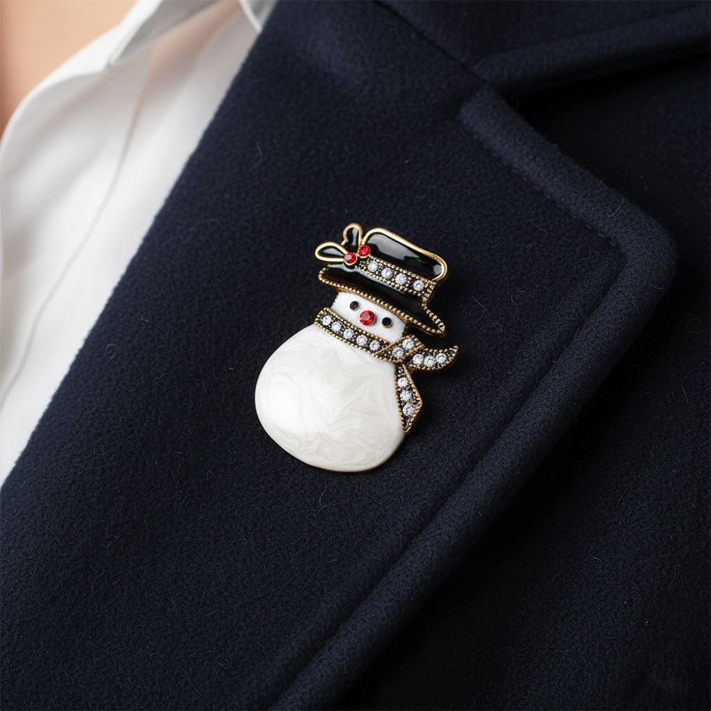 broche strass bonhomme de neige 22