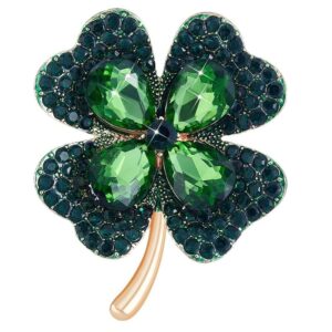 broche trefle à 4 feuille strass porte bonheur cadeau femme (3)