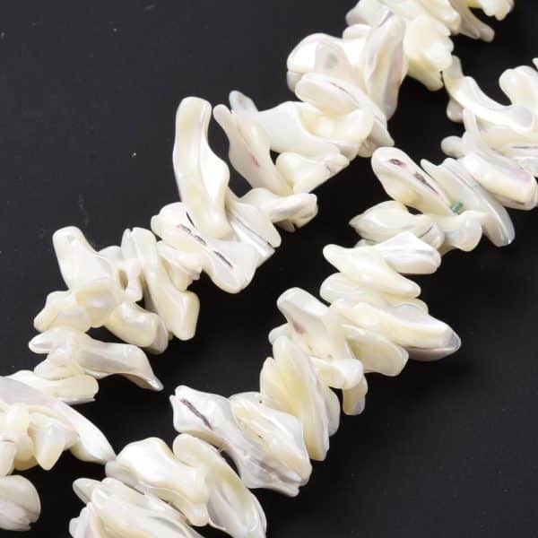 Perles de coquille de mer blanc ivoire