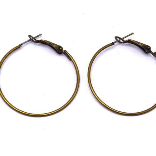 Boucles d'oreilles créoles Ø35 mm bronze antique
