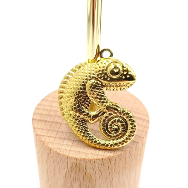 pendentif caméléon acier inoxydable plaqué or