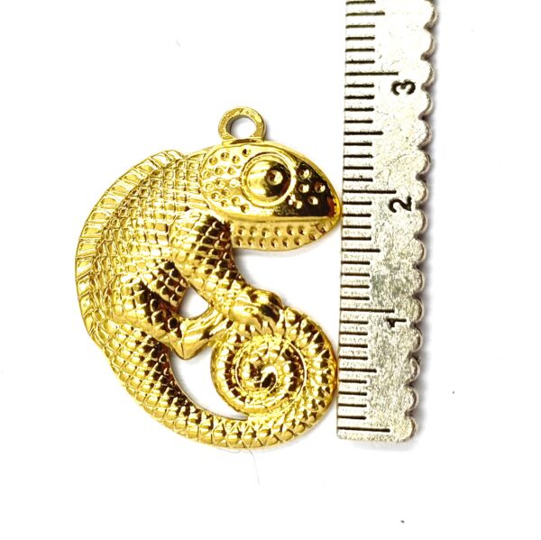 pendentif caméléon acier inoxydable plaqué or