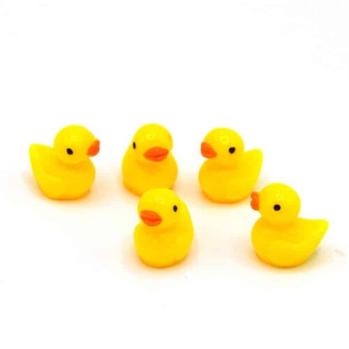 Canards jaunes en résine décoration