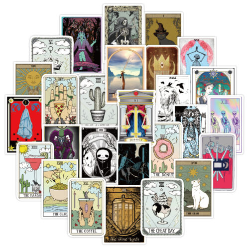 Autocollants thème Cartes de Tarot x50