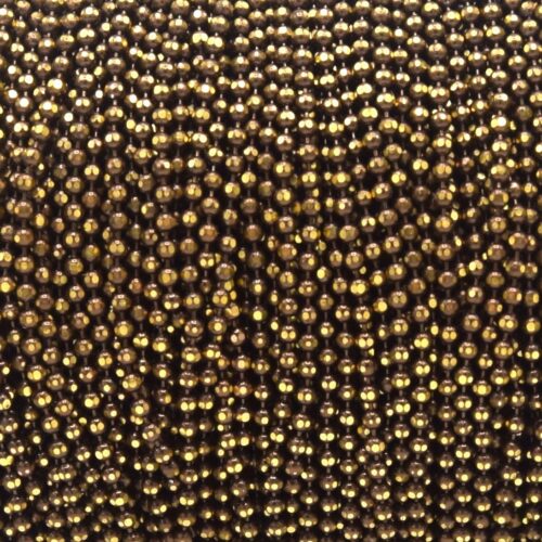 Chaîne à Billes Laiton 1.5mm - Marron Éclat Doré | Apprêt Bijoux