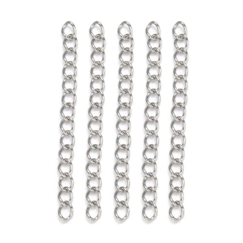 chaine d'extension en acier inoxydable 304 argent (3)