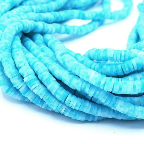 Chapelet de perles heishi Ø6mm pixels aqua