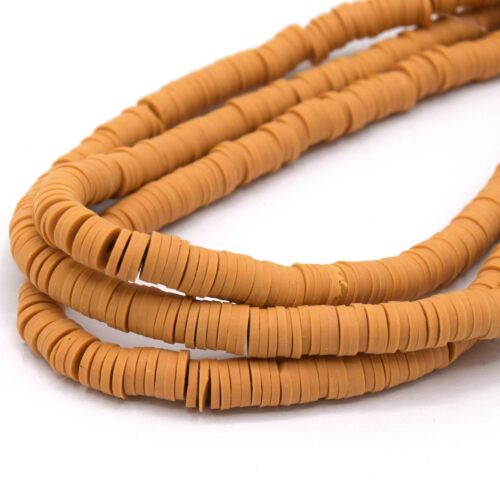 Chapelet de perles heishi Ø6mm chameau