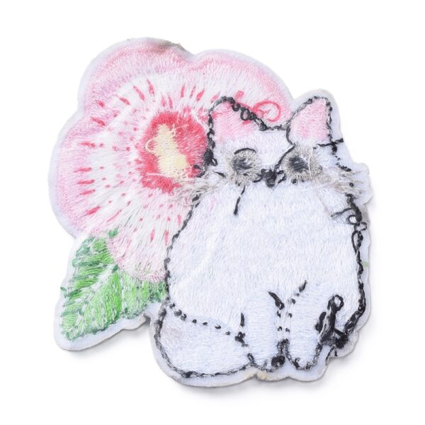 chat fleur de sakura patch customisation vêtements sac casquettes chaussures....