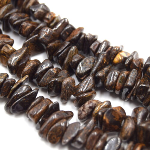 perle chips de bronzite création de bijoux collier et bracelet