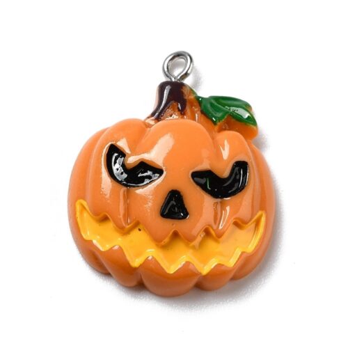 Breloque Citrouille Halloween en Résine – Lot de 3