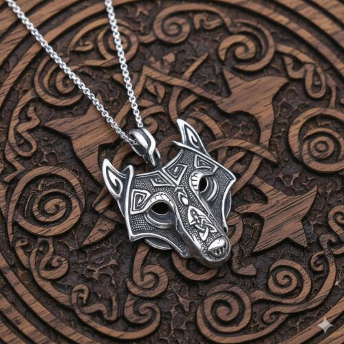 collier loup homme en acier inoxydable cadeaux 3