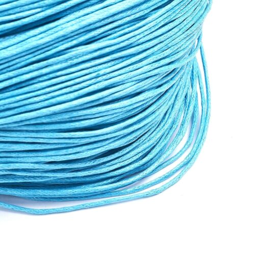 Cordon ciré bleu en coton