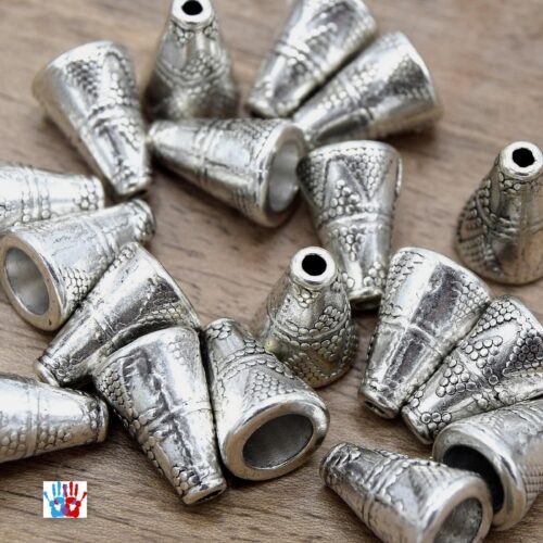 Calottes pour perles Cônes métal argent 11mm
