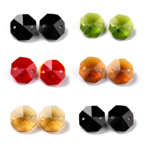 Connecteurs Octogonaux en Verre Facetté pour Bijoux et Lustres DIY (Lot de 10)