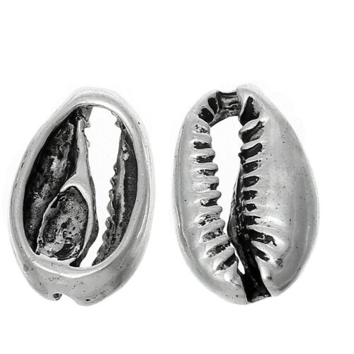 Coquillages cauris métal Argent Vieilli 19mm