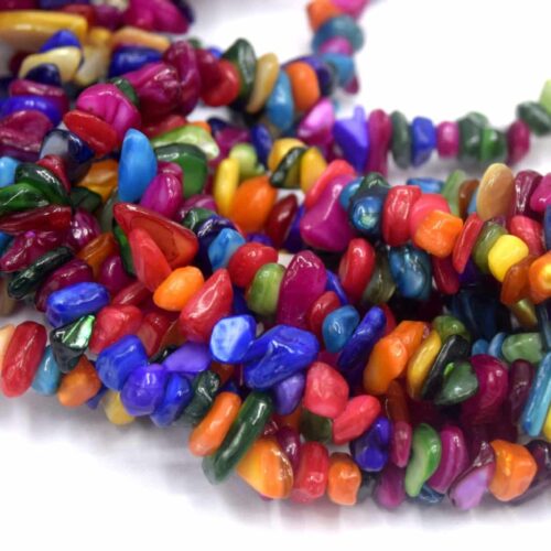 Perles coquilles d'eau douce multicolore puce