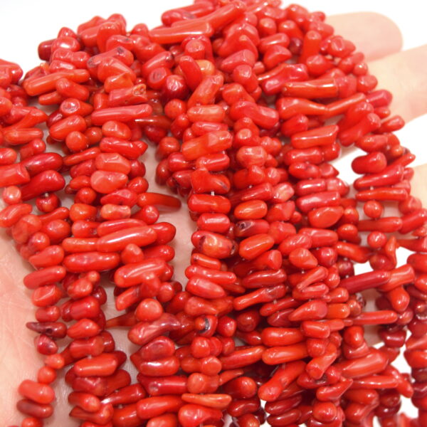 perle corail bambou rouge pour fabrication de bijoux diy