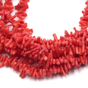 perle corail bambou rouge synthétique