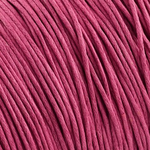 Cordon ciré 1mm rose en coton