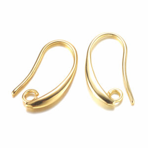 Crochets d'oreilles en métal doré plaqué or 18k