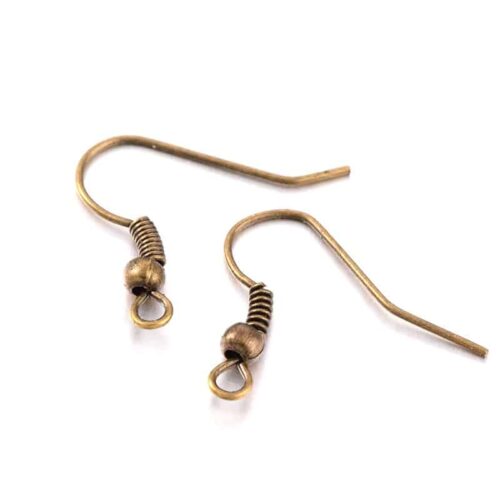 Crochets d'oreille métal bronze X100