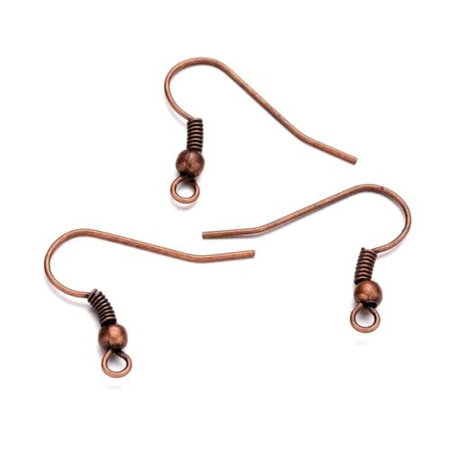 Crochets d'oreille métal cuivre rouge 18mm