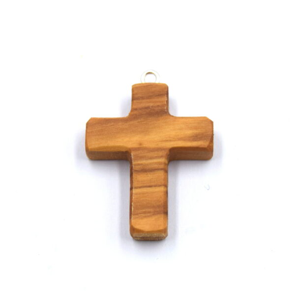 Croix en bois d'olivier ~3cm, avec attaches pitons, lot de 3 pendentifs – Image 6