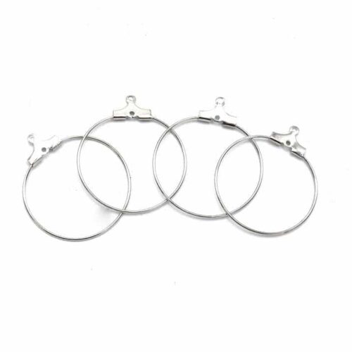 Créoles anneaux à suspendre Ø25 mm laiton argent
