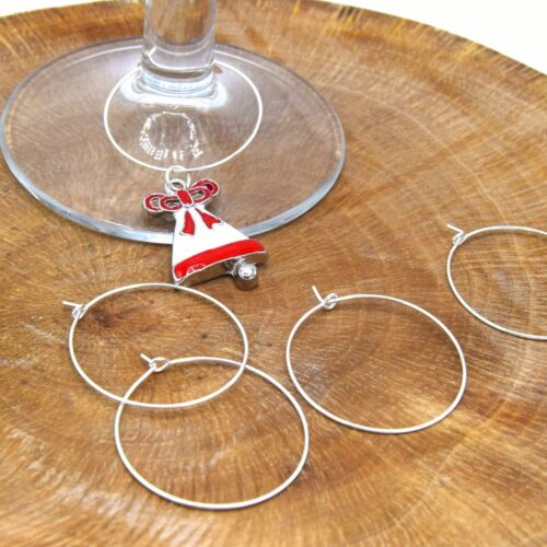 Anneaux d'oreilles créoles Ø30mm laiton argent