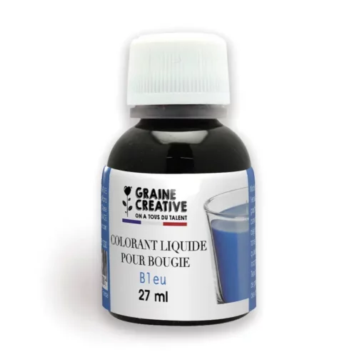 Colorant liquide bleu pour bougie 27 ml destiné à la fabrication de bougies DIY