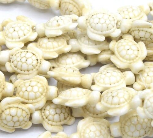 Perles tortues beige 19 mm
