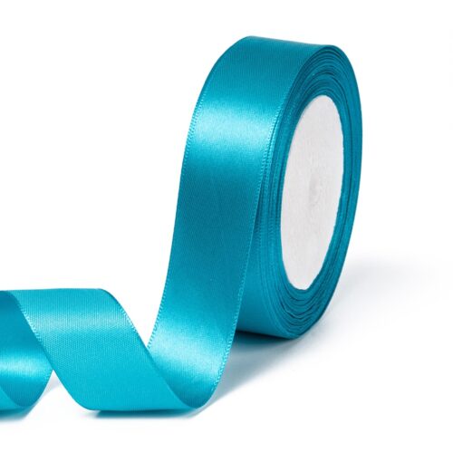 Rouleau de 22 mètres de ruban en satin 25mm bleu