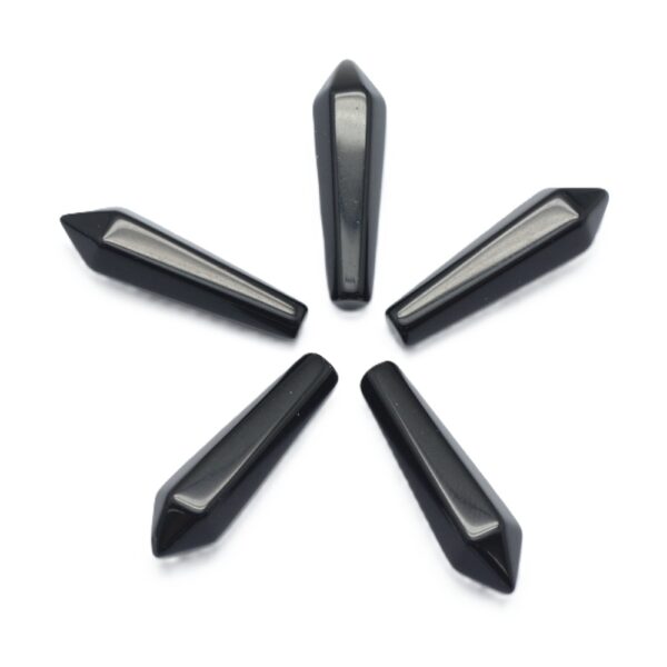 pointe de pierre d'obsidienne noire 3cm non percé pour bijoux DIY